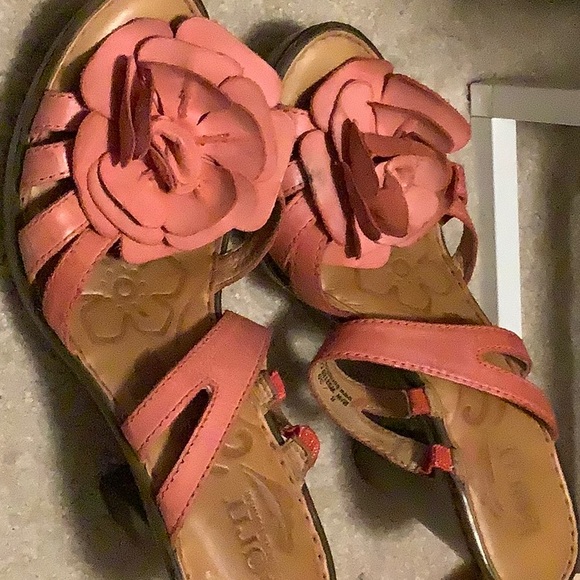 Pink box born shoes heels leather flower 8 - Picture 5 of 6